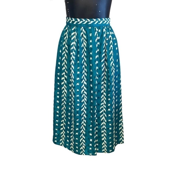 Jonathan Martin Vintage Teal Pleated Full Skirt - Picture 5 of 7